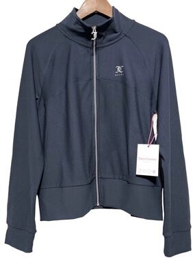 JUICY COUTURE SPORT Y2K Track Jacket NWT Navy Fall Layering Zip Up Womens L